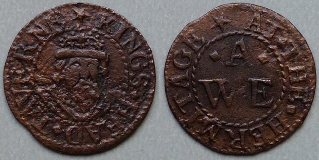 Hermitage, W A (E) Kings Head Tavern farthing